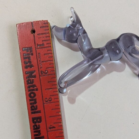 vintage Miniature gray Art Glass Dog Figurine Handmade  Collectible - Picture 7 of 8